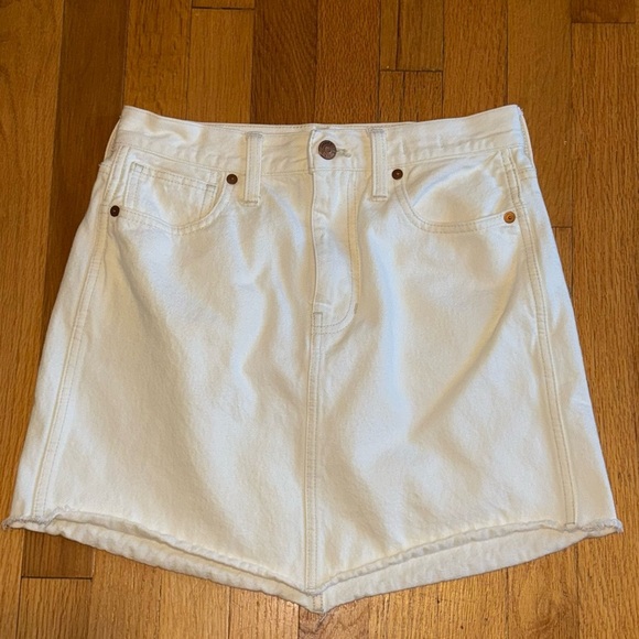 MADEWELL Rigid Denim A Line Skirt White size 26 - Picture 1 of 5